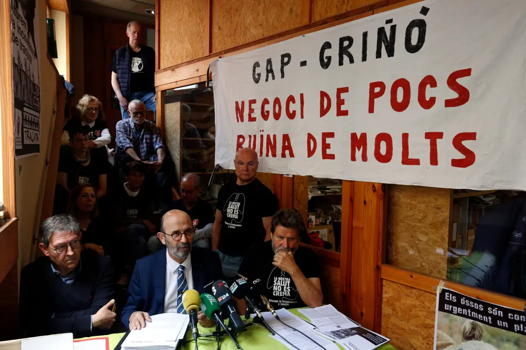 Roda de premsa de la Plataforma Aturem la Incineradora a Juneda. Foto: ACN