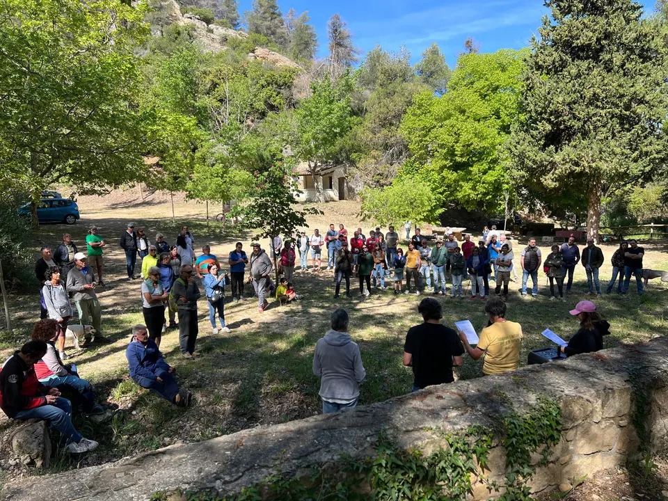 Acte de suport a la creació del Parc Natural de les Muntanyes de Prades organitzat per una quarantena d'entitats de la demarcació de Lleida i Tarragona