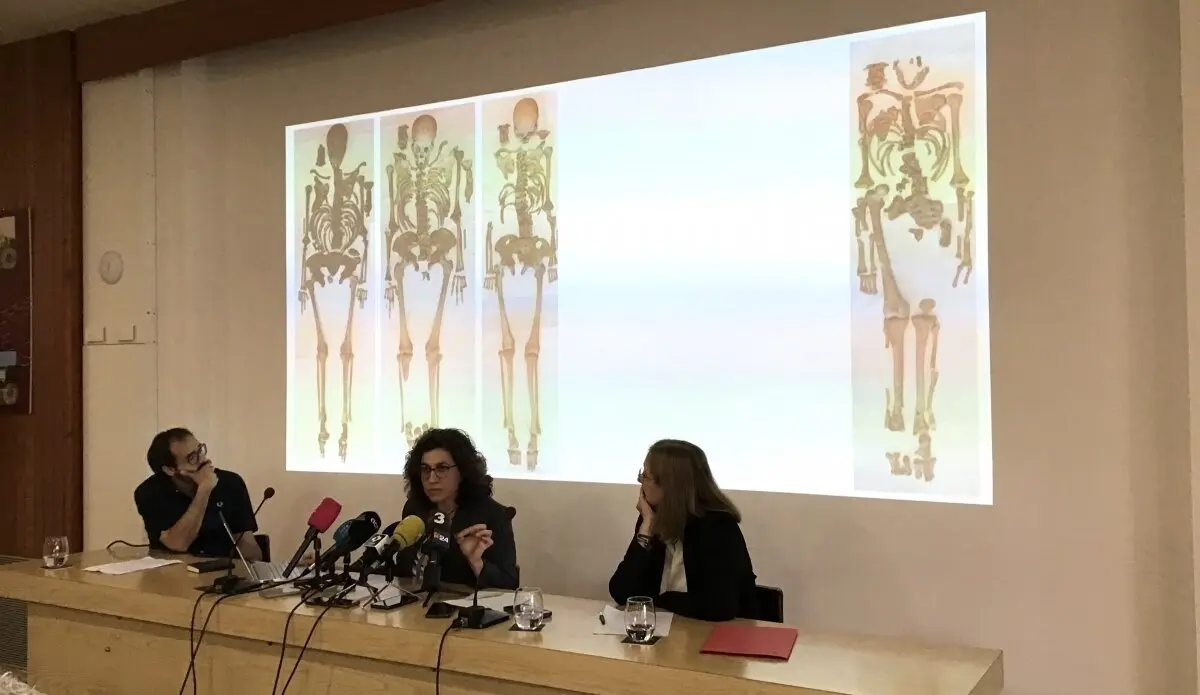 Imatge de la presentació dels estudis de les restes dels Comtes d’Urgell. Foto: Àlvar Llobet