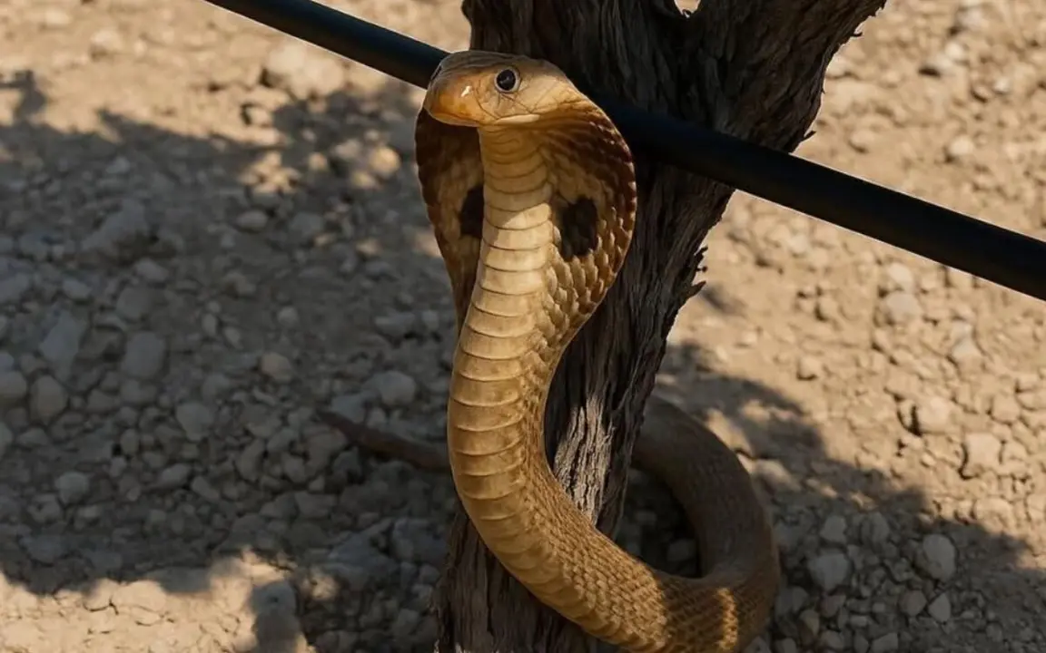 Imatge falsa d'una cobra a Verdú generada amb IA. Foto: Cedida
