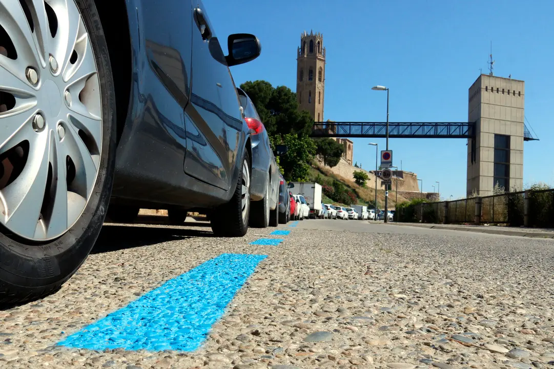 Noves places de zona blava a la ronda de la Seu Vella, a la ciutat de Lleida