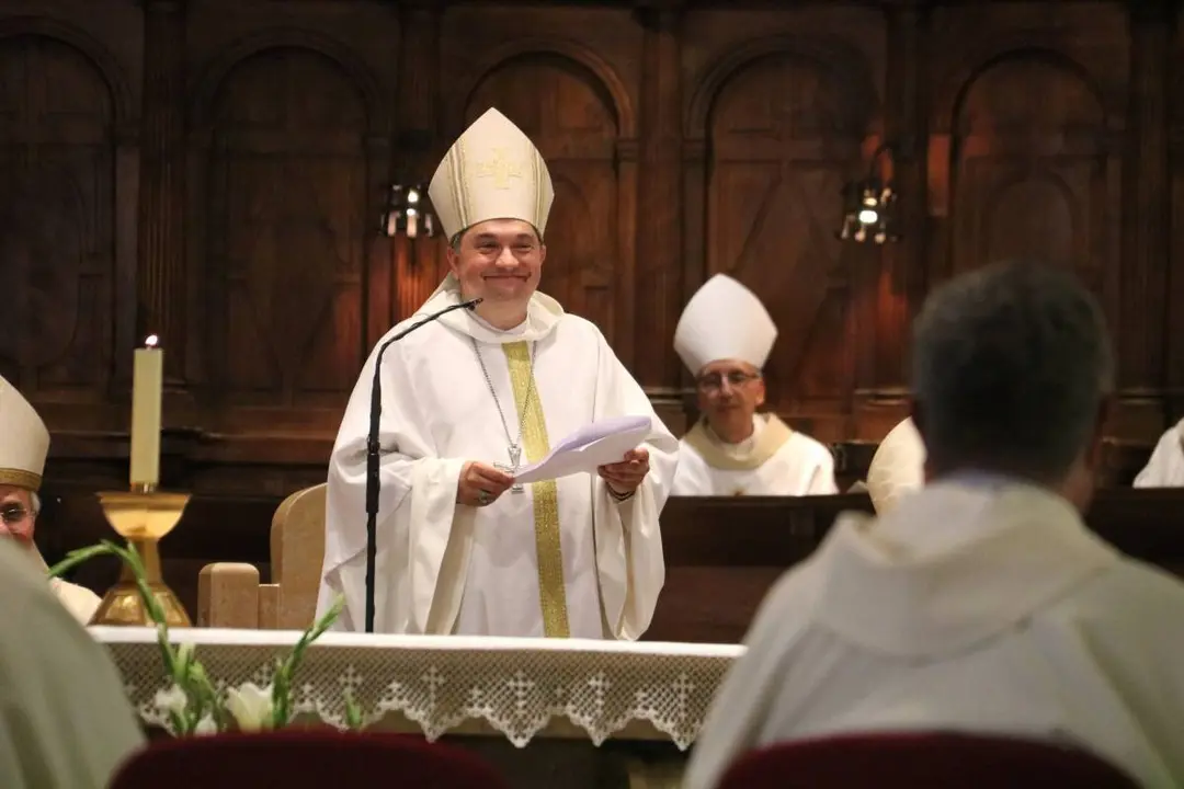 El bisbe de Lleida, Daniel Palau, durant el seu parlament a la catedral