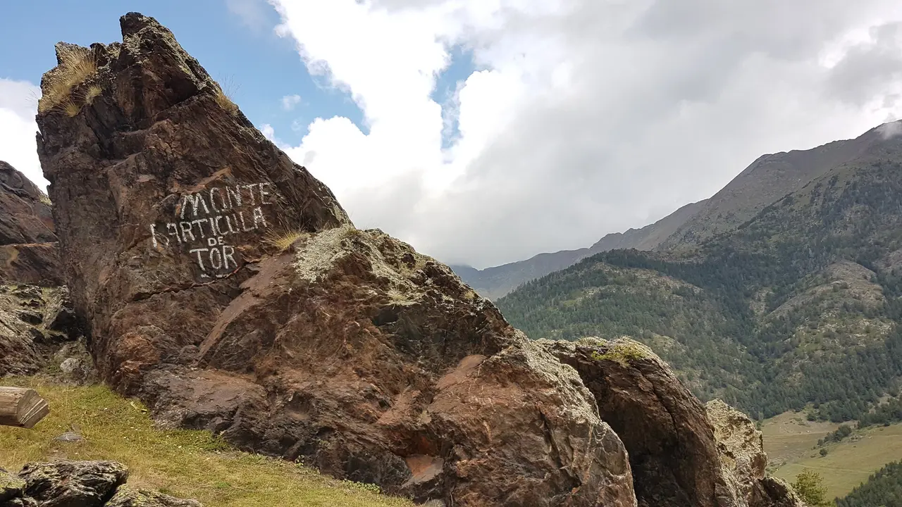 Pintada en una roca de la muntanya de Tor