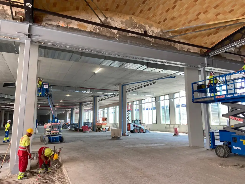 Treballs de construcció de la nova estació d'autobusos de Lleida.
