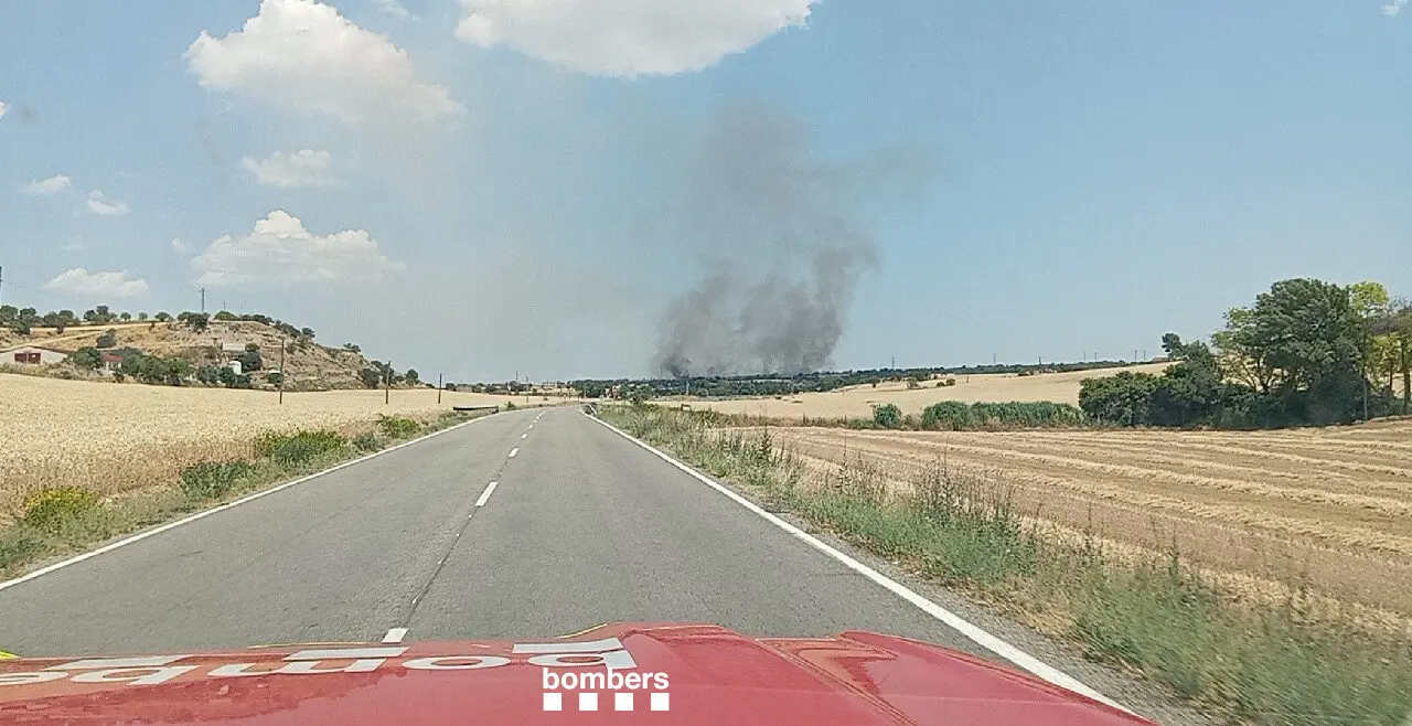 Imatge de l'incendi de l'Albi, a les Garrigues. Foto: Bombers