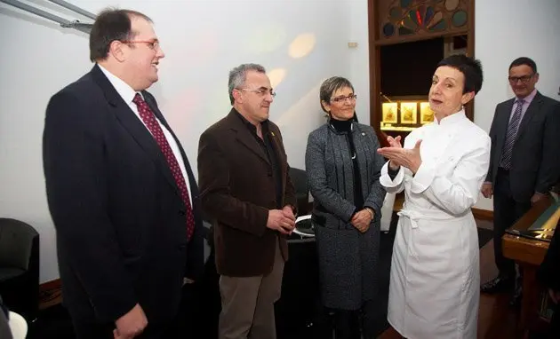 L'alcalde Enric Mir es va trobar amb Carme Ruscalleda en el seu restaurant.