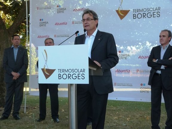 El president Artur Mas ha felicitat els promotors de la Termosolar durant el seu discurs