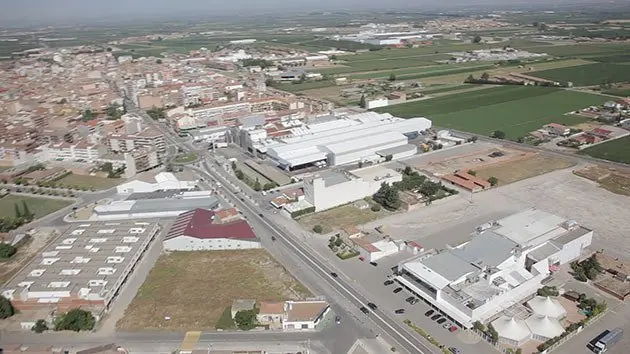 Imatge aèria de la zona afectada per l'ampliació de Puleva Food.
