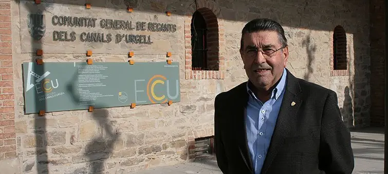 El president Ramon Carné en l'assemblea de la Comunitat General de Regants.