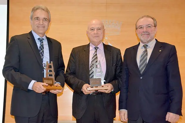 Els directius d'Argal Josep M. Orteu, Antoni Escribà i el president Joan Reñé