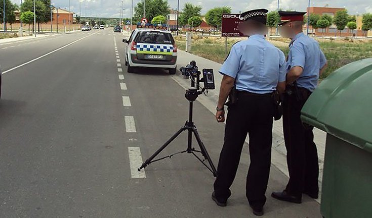Policia Local de Mollerussa en un control de velocitat