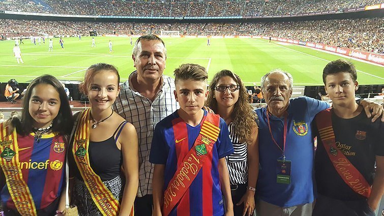 L'alcalde Joan R. Sangrà va acompanyar als joves al Camp Nou