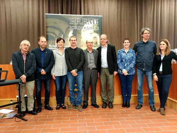 Ricard Gomà, Jordi Pàmies, l'alcalde Xavier Casoliva i els membres del jurat