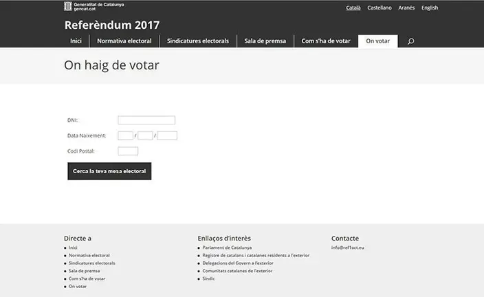 Web en el qual s'han publicat els col·legis electorals