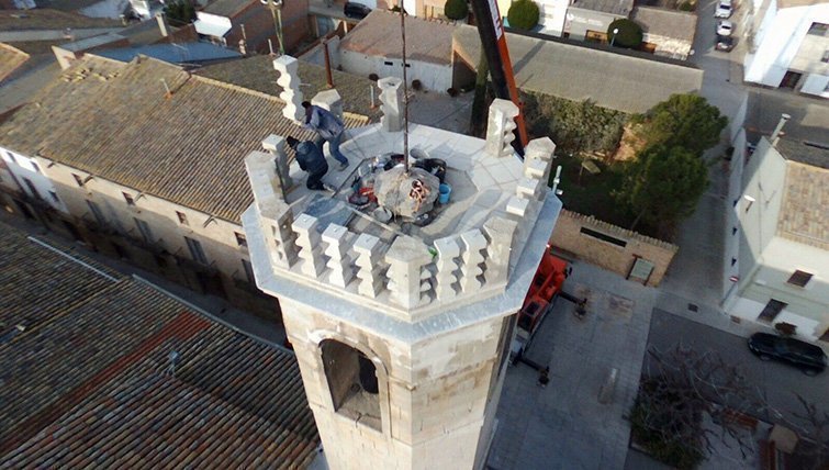 Restauració del campanar de l'església del Poal Interior