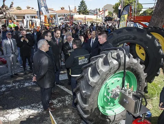 David Saldoni, visita la Fira acompanyat de Joan Reñé, Marc Solsona i Joan Trull