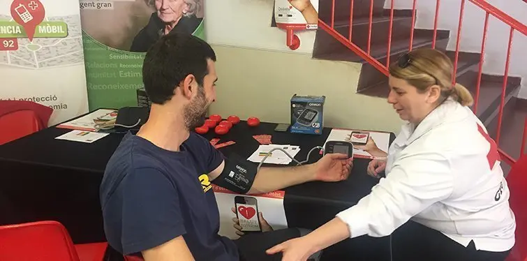 Estand d'informació a Creu Roja Lleida pel Dia Mundial de la Salut