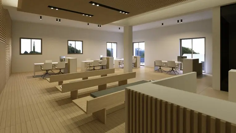 Imatge virtual de la nova recepció de l'Ajuntament de Mollerussa