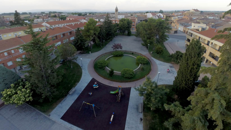 Vista aèrea del Palau d'Anglesola