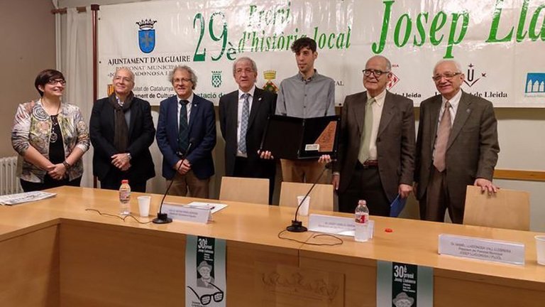 Lliurament del premi Josep Lladonosa a  Xavier Aguayo, guanyador del 2018