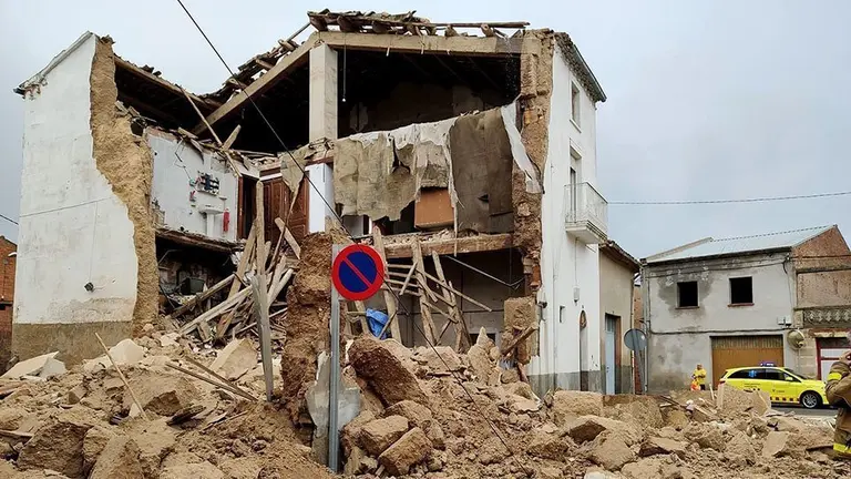 Imatge de l'habitatge ensorrat al Palau d'Anglesola