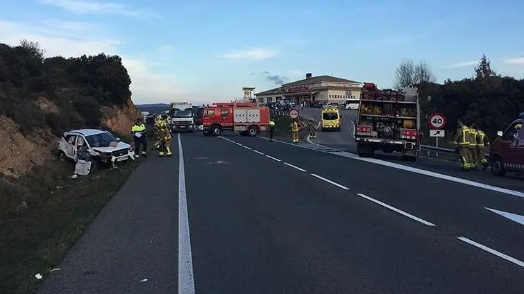 Imatge del Servei Català de Trànsit de l'accident mortal a Vilanova de l'Aguda
