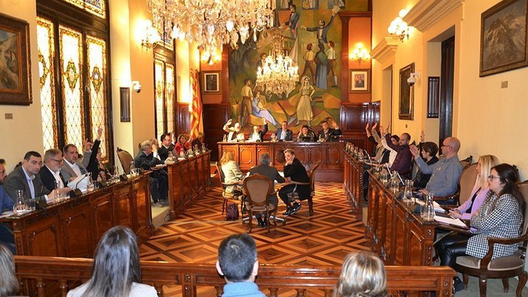 Moment de la votació dels pressupostos 2020 de la Diputació de Lleida