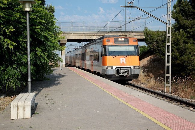 Un tren arriba a l'estació de Golmés ©JosepAPerez