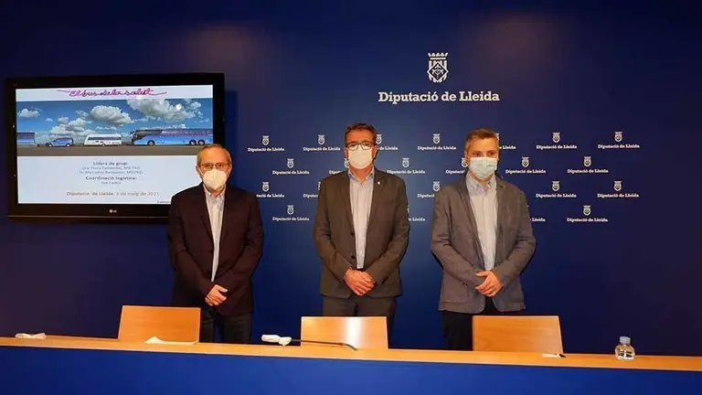 Albert Bajona, Joan Talarn i Marcelino Bermúdez presenten l'estudi Bus de la Salut @Territoriscat