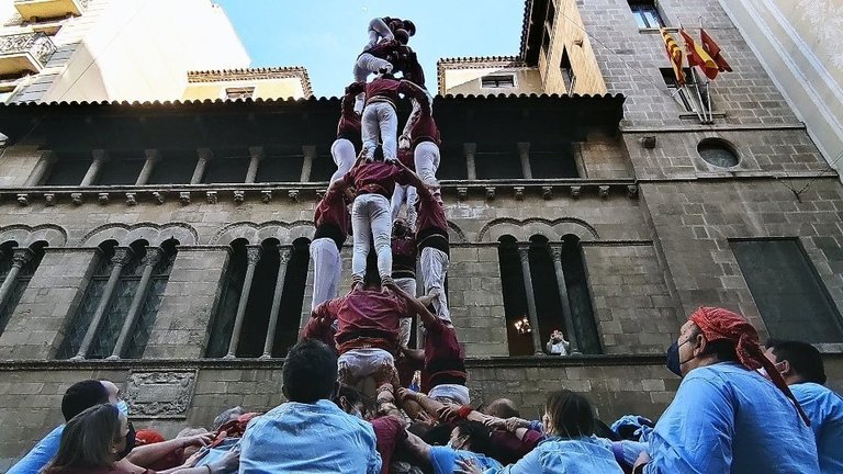 Primera actuació dels Castellers de Lleida de la temporada 2022. Fotografia: Cristina Mongay.