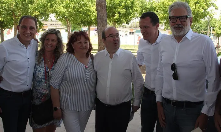 El ministre de Cultura Miquel Iceta amb Òscar Ordeig, José Crespín, Fèlix Larrosa ©JosepAPérez