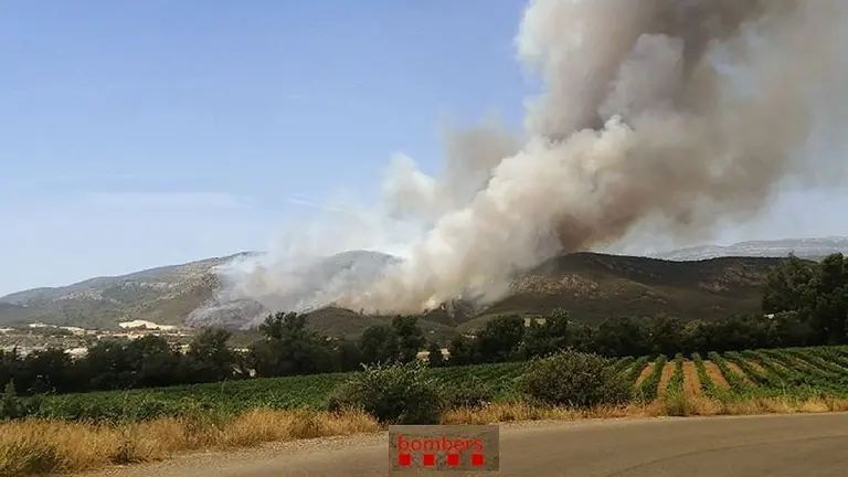 Incendi en el nucli de Baldomar, a Artesa de Segre ©Bombers