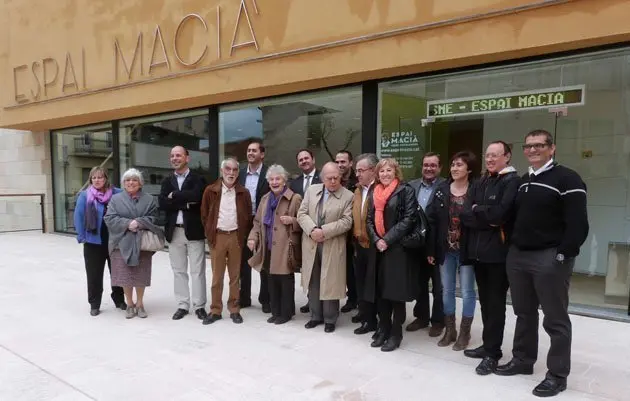 El president Pujol amb l'alcalde de les Borges Enric Mir.
