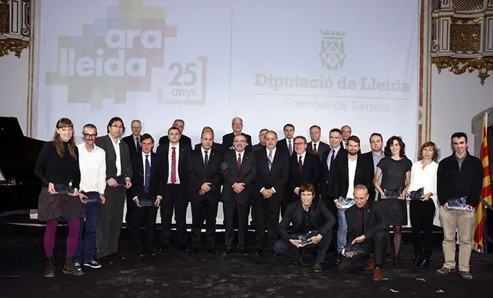 Els guanyadors dels Premis Pica d'Estats en l'acte del 25è aniversari de l'Ara Lleida.