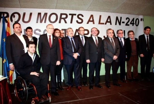 Acte de protesta de la Plataforma Prou morts a l'N-240 celebrat a les Borges