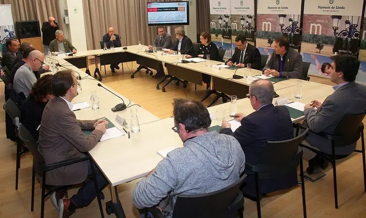 La reunió d'alcaldes de Ponent afectats per l'R12 a la Diputació
