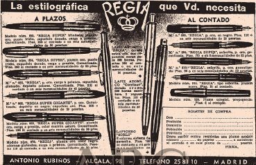 La publicitat de l’estilogràfica Regia