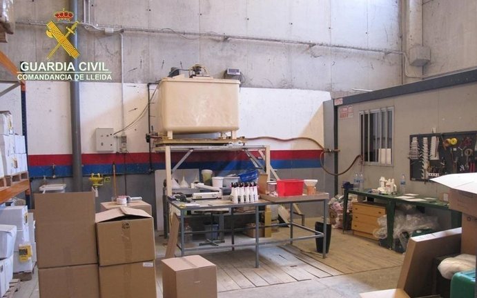 Foto nau de la Noguera des d'on es proveïen productes fitosanitaris de forma il·lícita - Foto: Guàrdia Civil de Lleida