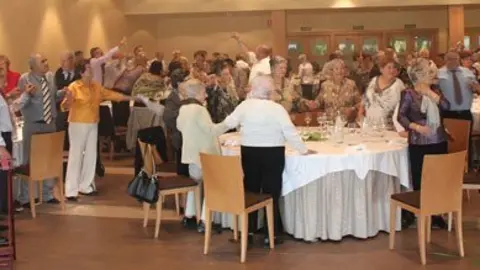 L'acte central de la festa, al restaurant Resquitx de Golmés.