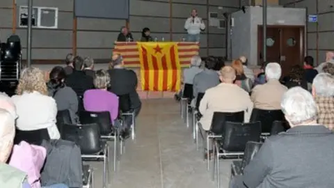 Acte de presentació de l'ANC als Arcs, amb Pep Riera, ex-dirigent d'Unió de pagesos.