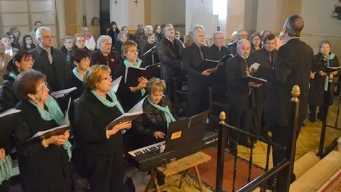 La formació vocal Veus del Pla en el concert als Arcs.
