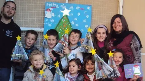 Els nens i nenes que van participar en el Parc de Nadal de Bellvís.