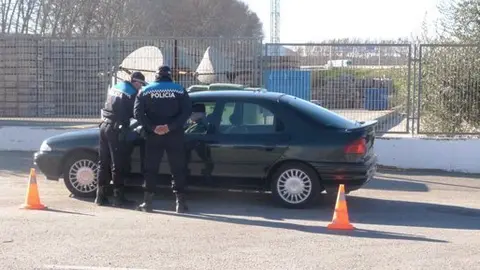 Control policial de vehicles  a les Borges