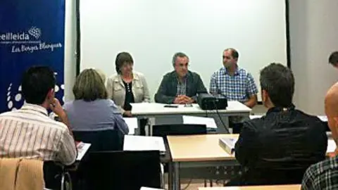 L&#39;alcalde Enric Mir en l&#39;acte de presentació.