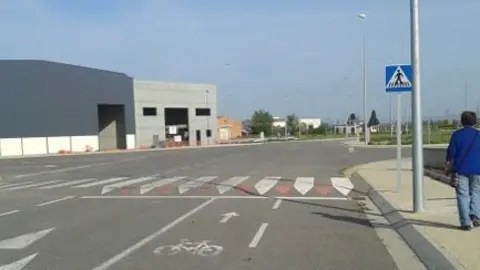 Imatge del ressalt a la zona del polígon industrial del Palau d&#39;Anglesola.