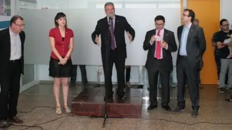 El president del Consell Comarcal Francesc Fabregat en el seu parlament.