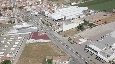 Imatge aèria de la zona afectada per l'ampliació de Puleva Food.
