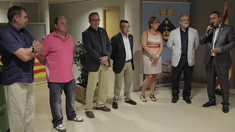 L'alcalde Jordi Calvís, acompanyat del president Francesc Fabregat.