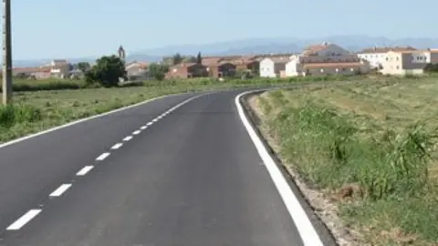 Imatge del tram restaurat de la carretera de Vila-sana a Golmés.