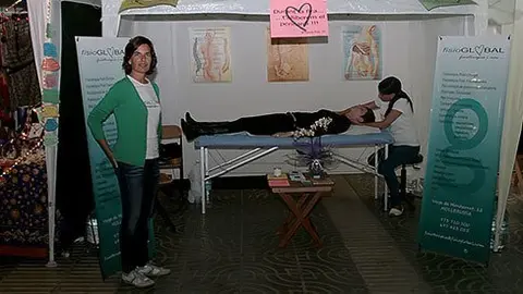 Una de les firmes expositores que es troben a la plaça Major de Mollerussa